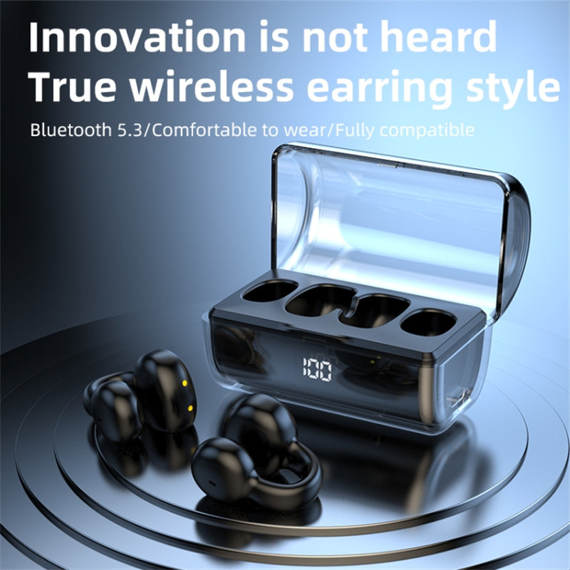 FK8 Bone Conduction Bluetooth-øretelefoner Ear Clip-hovedtelefoner med digitalt display-opladningsetui FK8 Bone Conduction Bluetooth-øretelefoner Ear Clip-hovedtelefoner med digitalt display-opladningsetui
